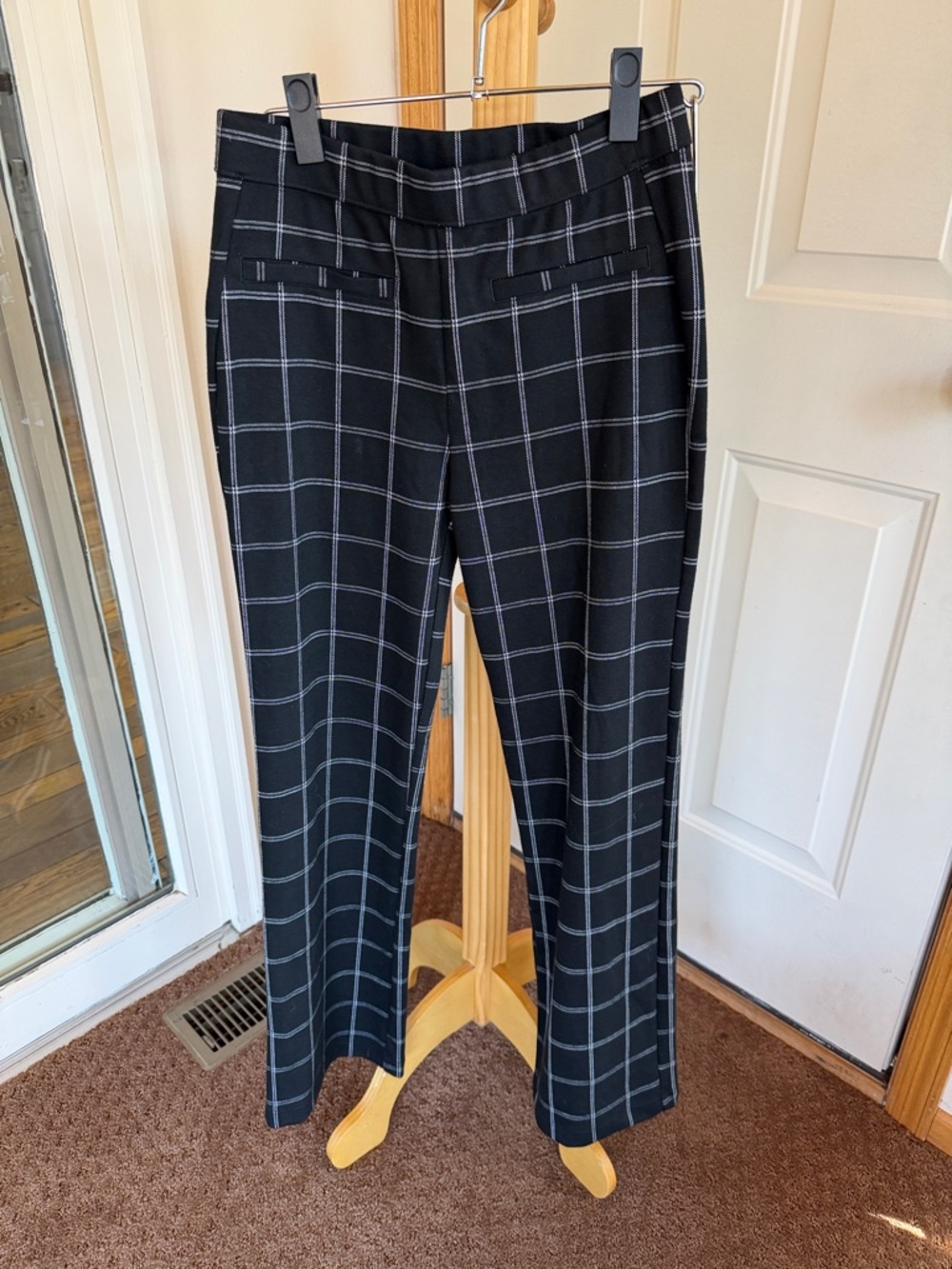Girls Abercrombie Kids Black Windowpane Dress Pants (youth 15-16)